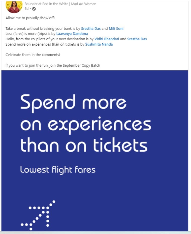 IndiGo speculative advertisement about spending more on experiences
